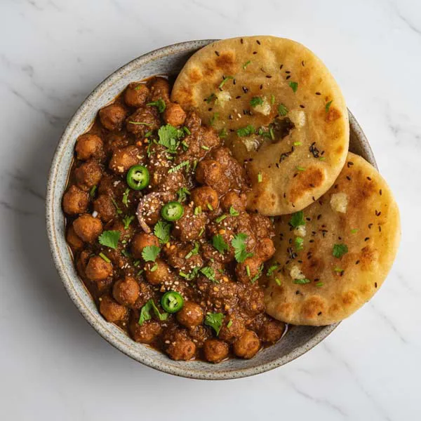 Chapata Chole Masala  With Amritsari Kulcha